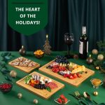 𝐋𝐮𝐱𝐮𝐫𝐲 Bamboo Cutting Board for Kitchen - Chopping Board w/Juice Groove & Easy Grip Handle - Organic Wooden Cutting Boards for Meat, Cheese, Fruits & Vegetables (Set of 3) - Image 7
