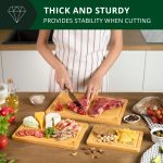 𝐋𝐮𝐱𝐮𝐫𝐲 Bamboo Cutting Board for Kitchen - Chopping Board w/Juice Groove & Easy Grip Handle - Organic Wooden Cutting Boards for Meat, Cheese, Fruits & Vegetables (Set of 3) - Image 5